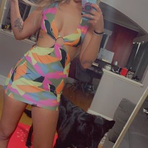 White fox cutout dress